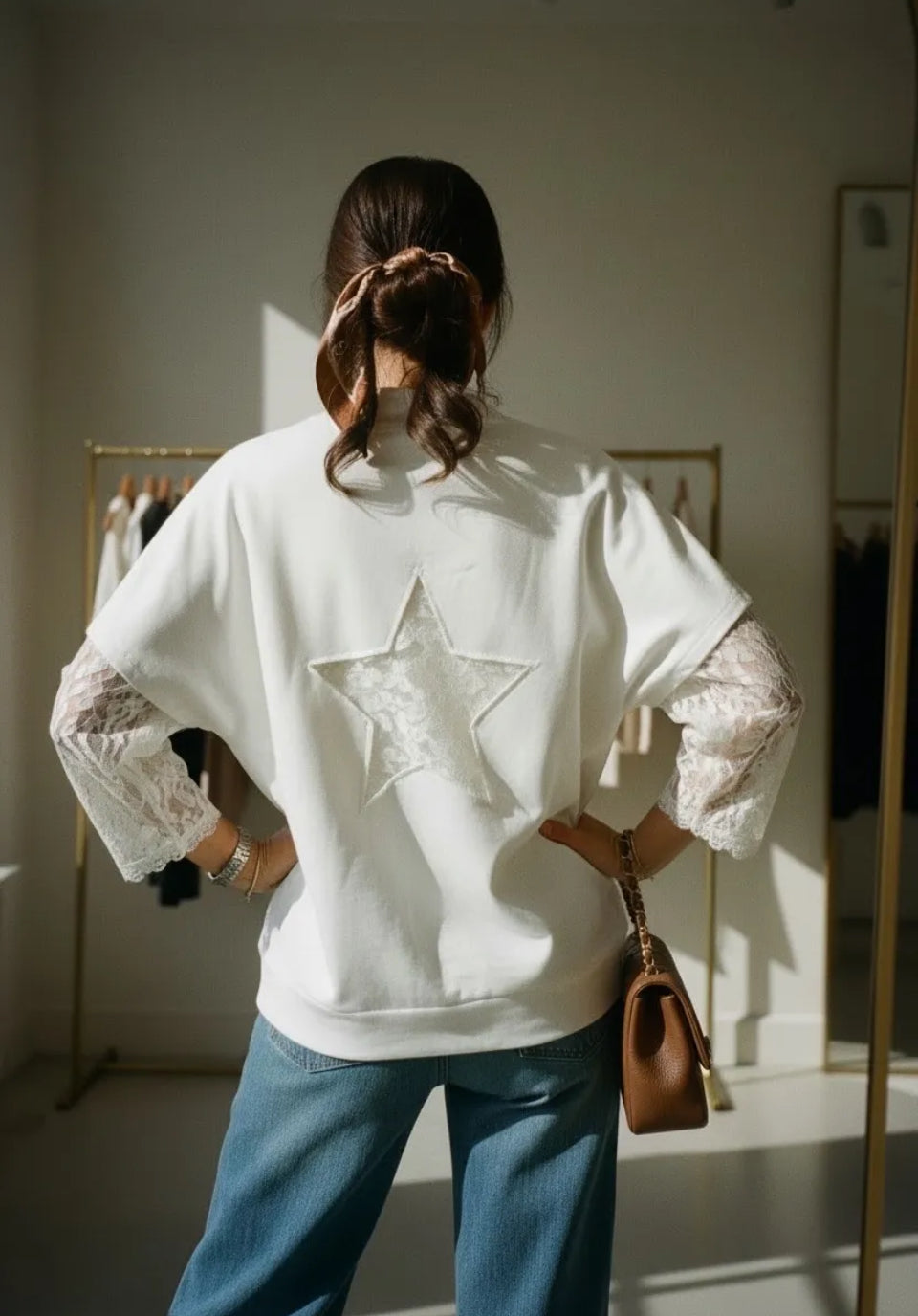 Sweat blanc marina star