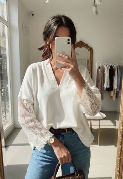 Sweat blanc marina star