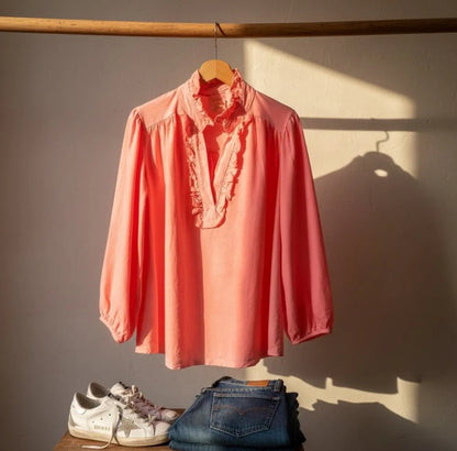 Blouse gabardine corail