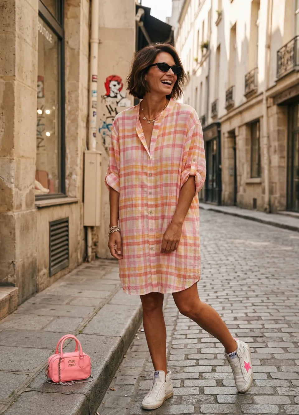 Robe chemise Carreaux