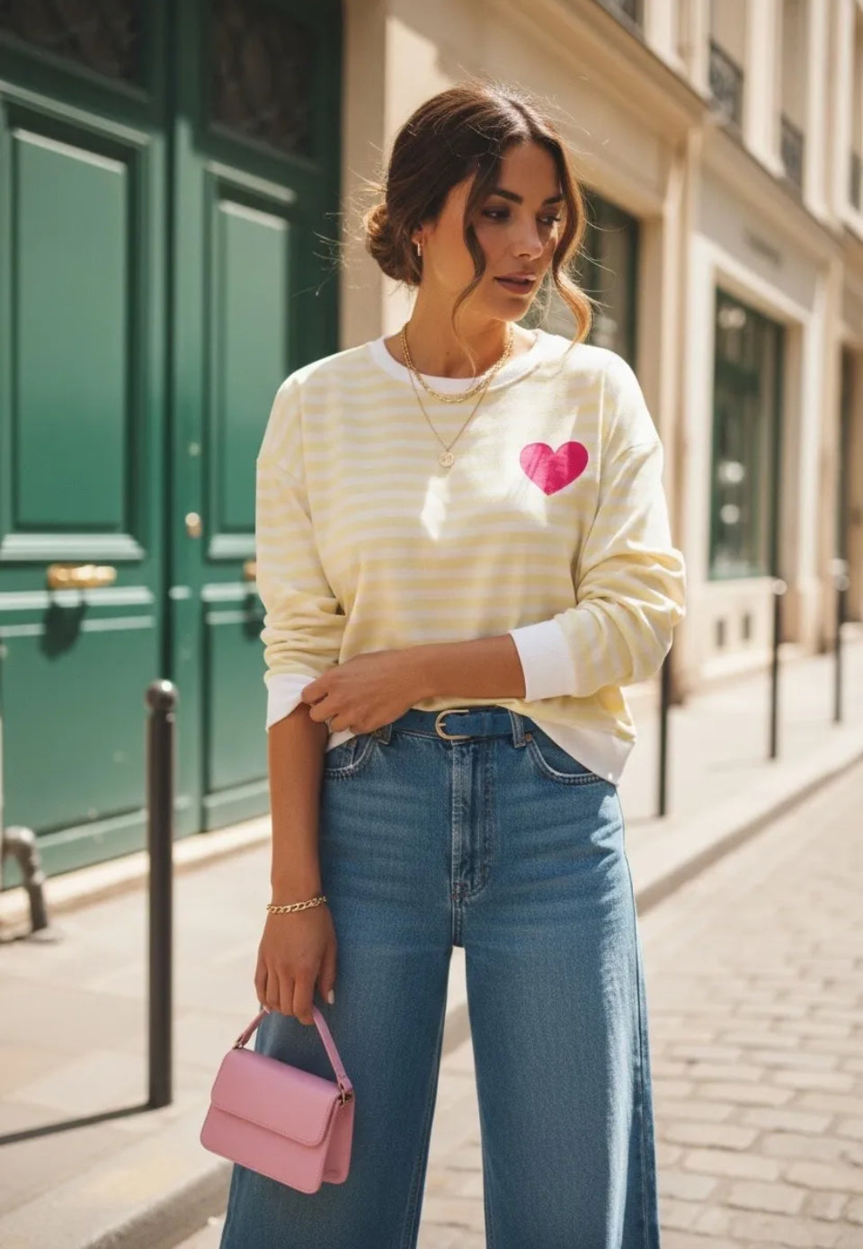 Sweat léger marinière heart